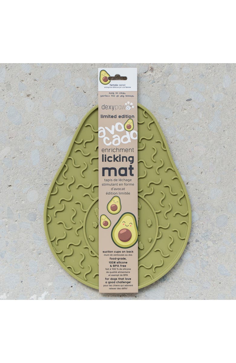 Dexypaws Enrichment Lick Mat, Grooved Dog Feeding Pad, Alternate, color, Green