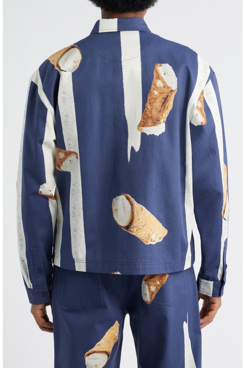 Cafe Graphic Button-Up Shirt, Alternate, color, BLUE