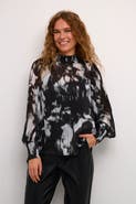 Kaffe Kalifa Chiffon Mock Neck Blouse