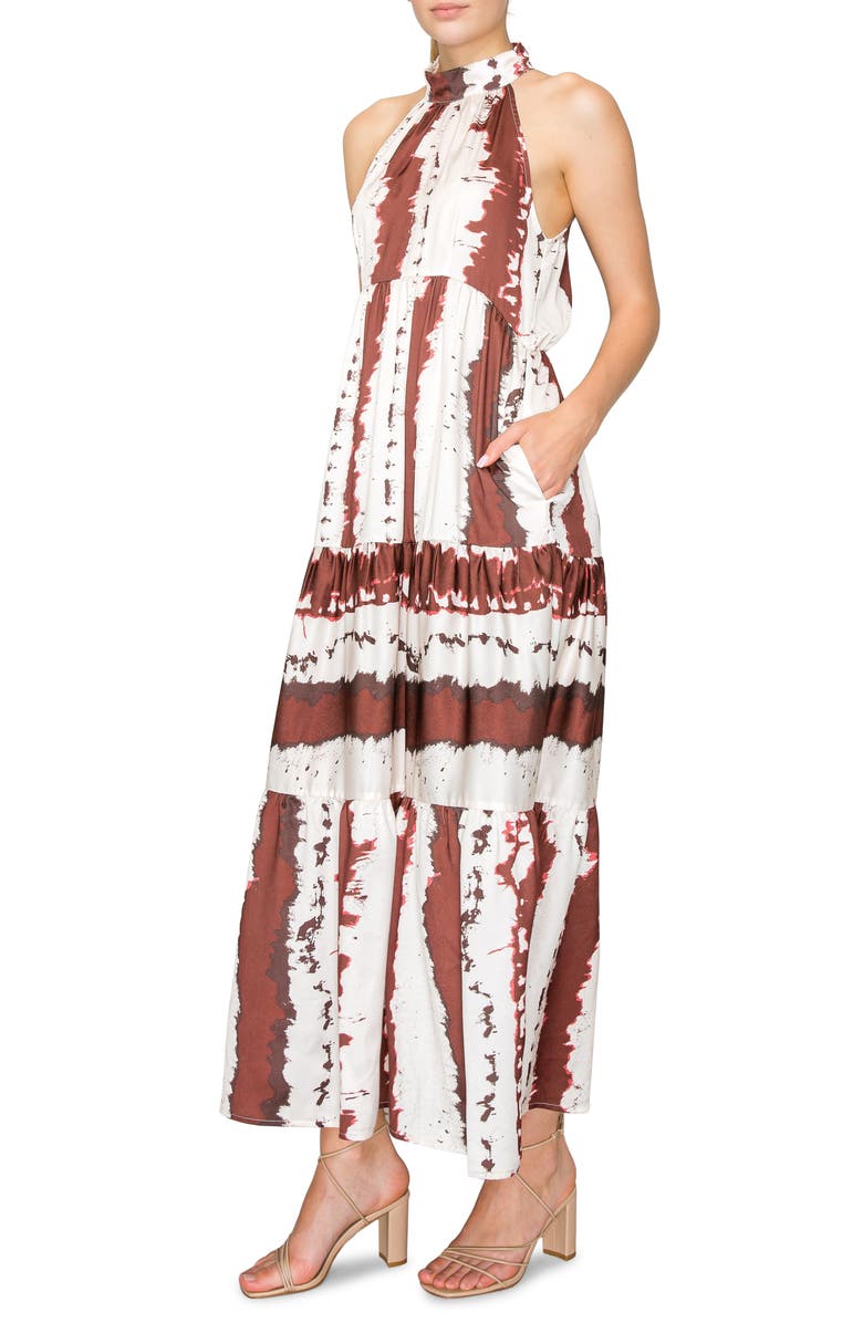 MELLODAY Mock Neck Ruffle Shoulder Midi Dress main image 0