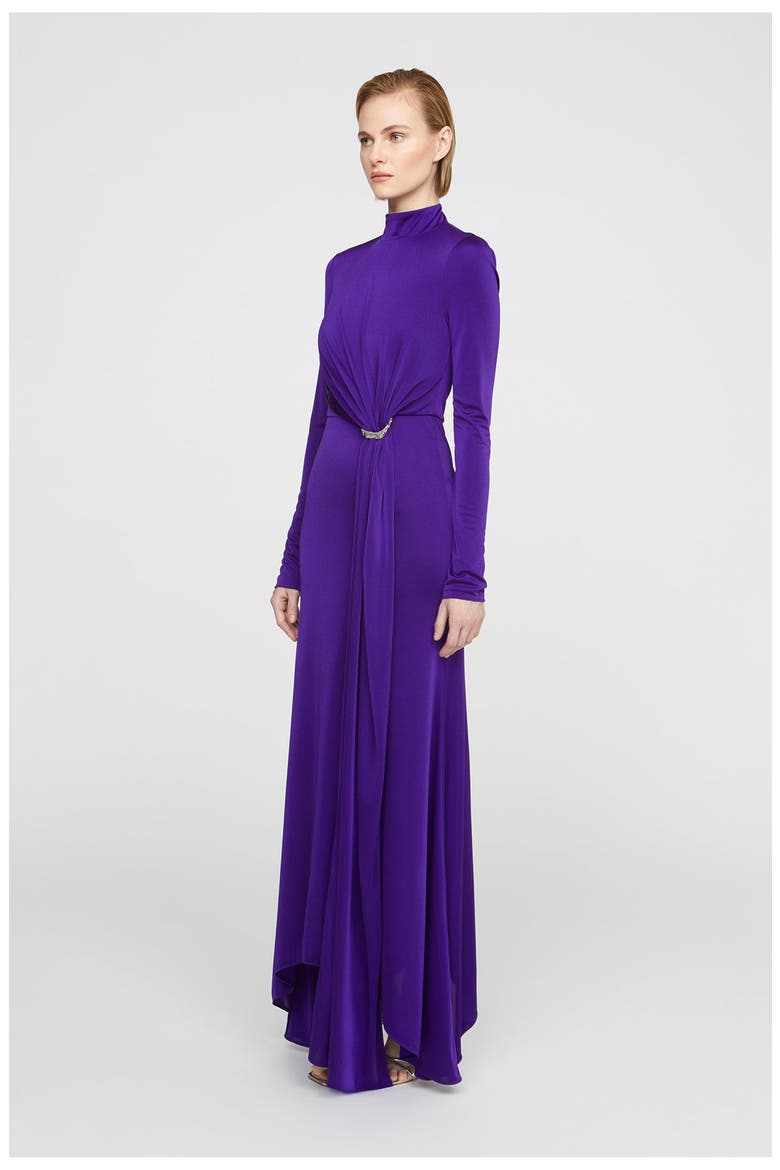 Mya Long Sleeve Jersey Dress, Alternate, color, Blue Violet