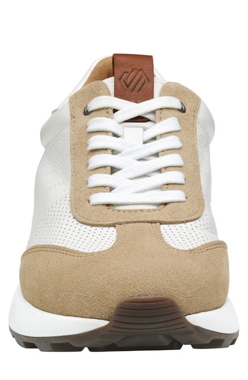 Johnston & Murphy Kinnon T-toe Sneaker In Sand Suede/white Full Grain