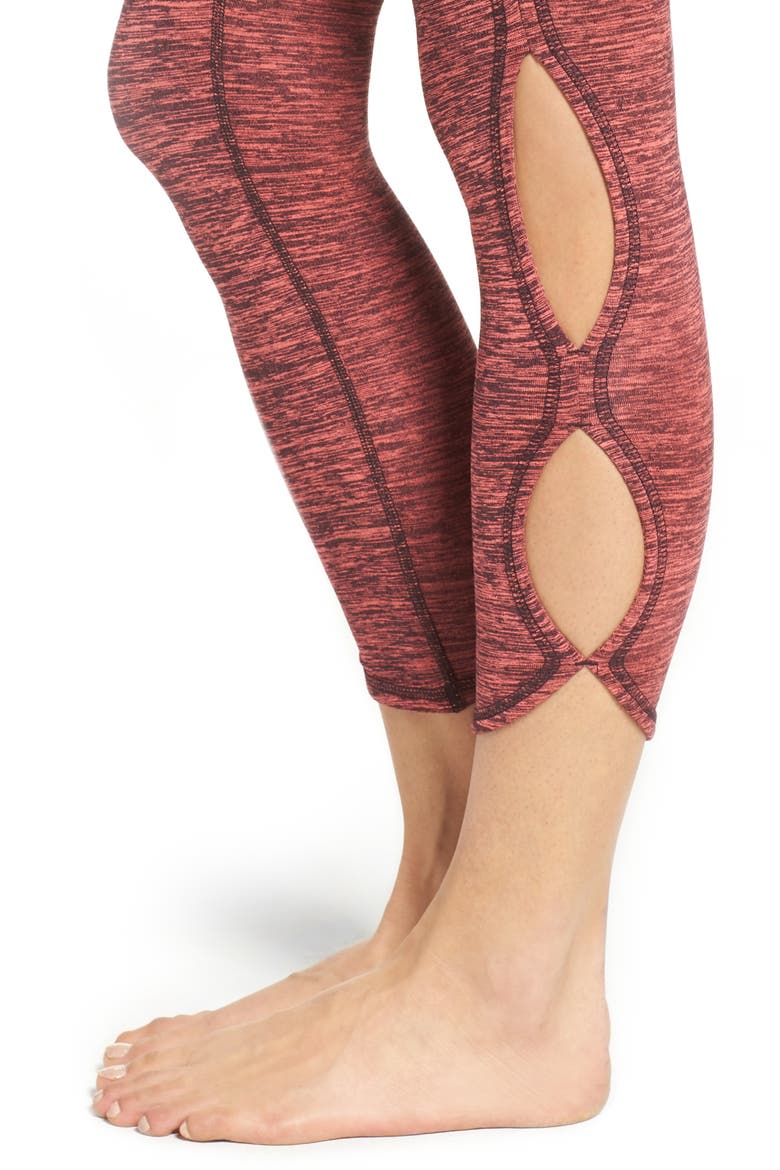 Free People Movement Infinity Cutout Crop Leggings, Alternate, color, TRUE NAVY/ HOT PINK