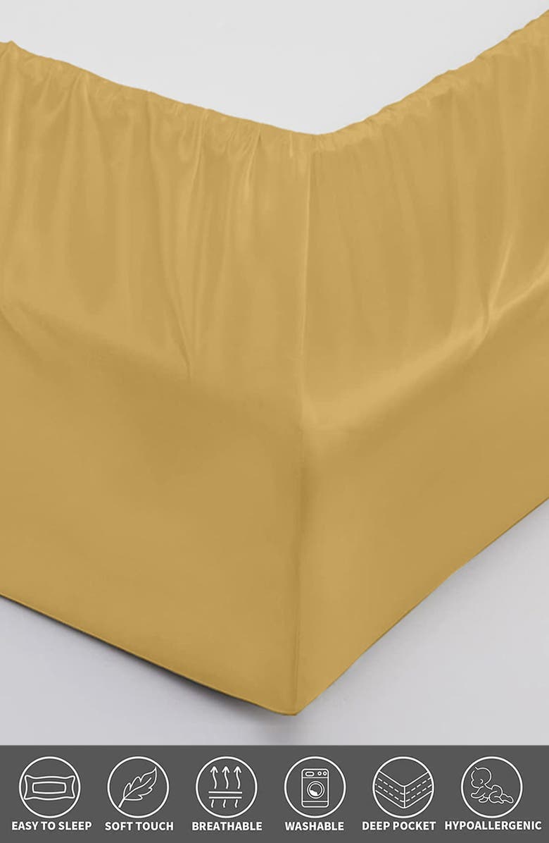 Luxury Home Satin Sheet Set, Alternate, color, Gold