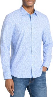 CONSTRUCT Slim Fit Ditsy Floral Recycled 4-Way Stretch Performance Long Sleeve Shirt