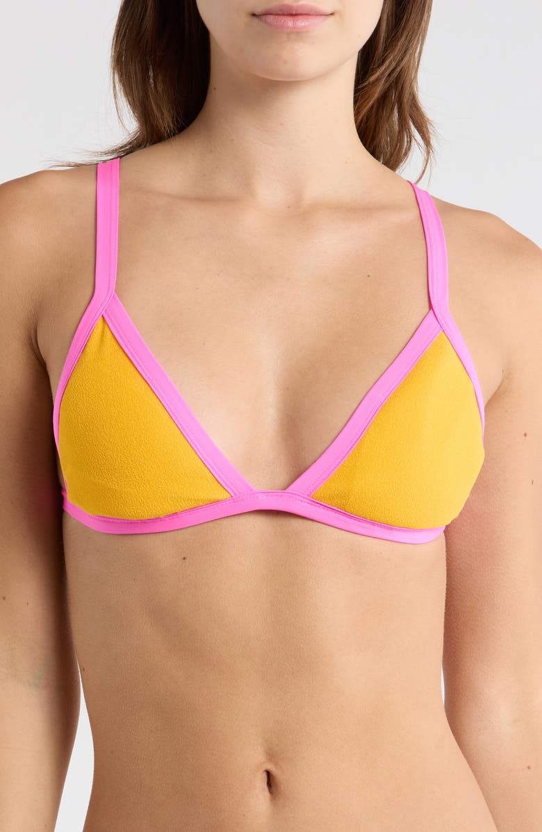 Maaji Rewind Reversible Bikini Top, Main, color, Yellow
