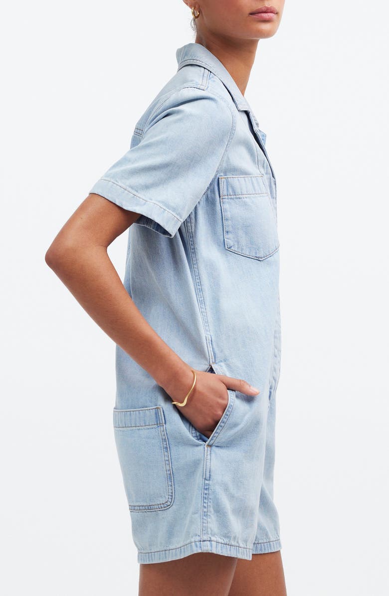 Madewell Denim Utility Romper, Alternate, color, 