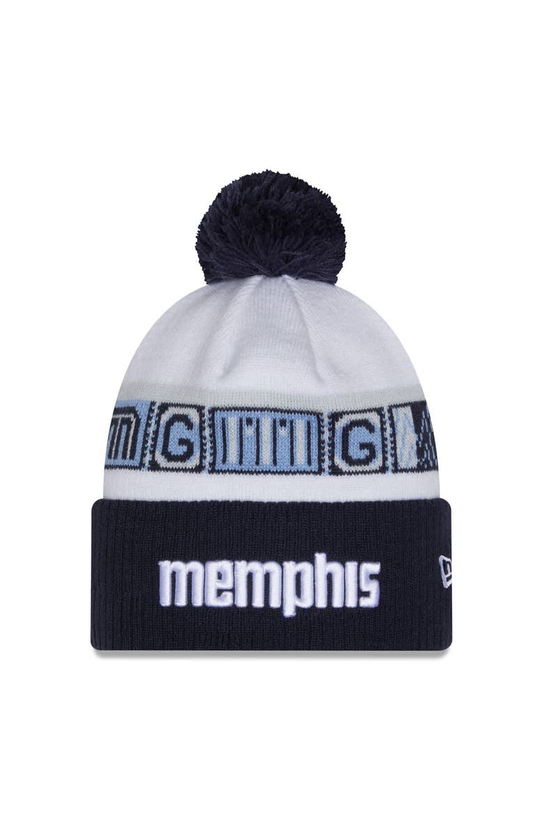 New Era Men's New Era Navy/White Memphis Grizzlies 2025/26 City Edition Cuffed Knit Hat with Pom, Main, color, Navy