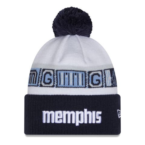 Men's New Era Navy/White Memphis Grizzlies 2025/26 City Edition Cuffed Knit Hat with Pom