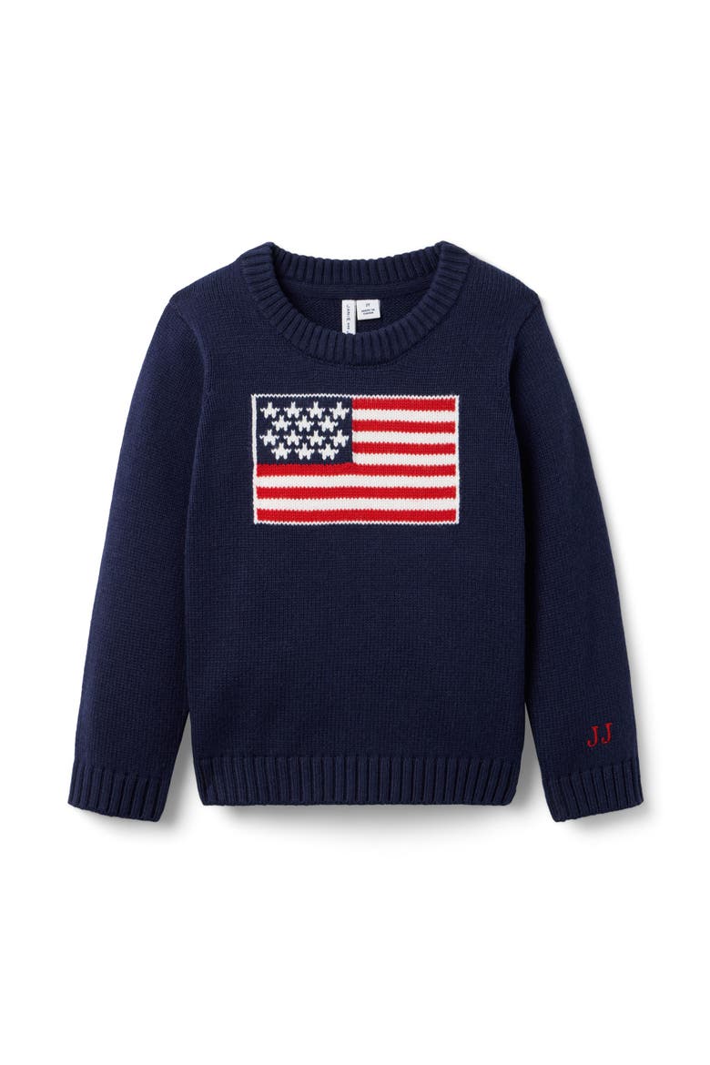 Intarsia Flag Sweater, Main, color, Blue