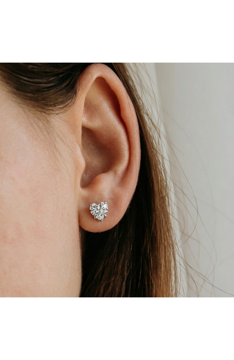 Bliss Diamond 2Ct TW Heart Shape Diamond Studs Lab Grown 14k Gold, Alternate, color, 14K White Gold