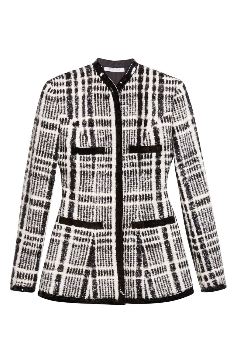 LaQuan Smith Long Sleeve Tailored Minidress, Alternate, color, Black/ White/ Grey