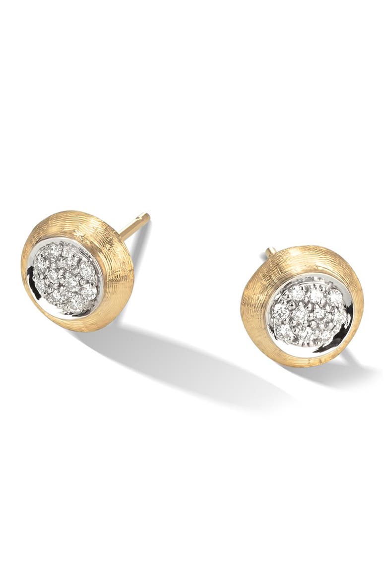 Jaipur 18K Yellow & White Gold Diamond Stud Earrings, Alternate, color, YELLOW GOLD