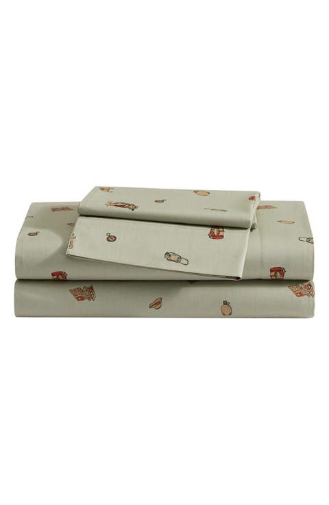 Sea Planes 200 Thread Count 100% Cotton Percale Sheet Set