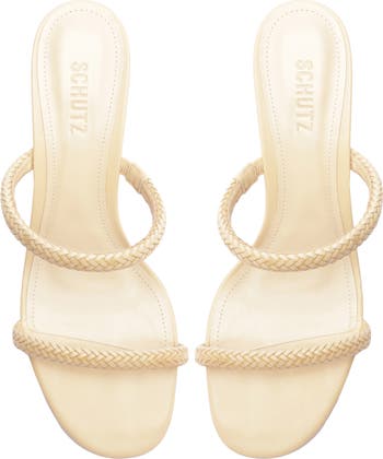 Taliah Woven Strap Kitten Heel Slide Sandal