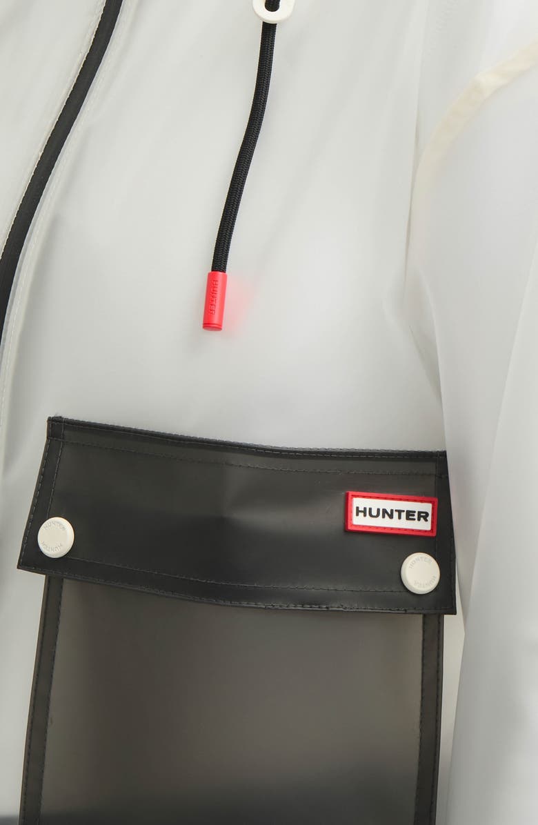 Hunter Jessie Colorblock Transparent Crop Jacket, Alternate, color, Hunter White