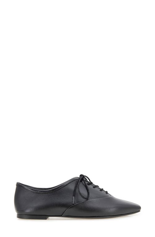 Kenneth Cole Justice Box Toe Lace Up Flat In Black Leather