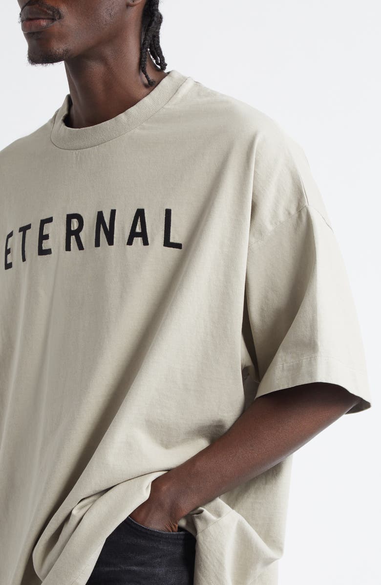 Fear of God Eternal Embroidered T-Shirt, Alternate, color, Dove Grey