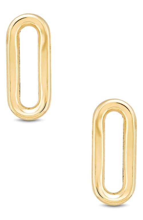 Frankie & Zoe Small Paper Clip Stud Earrings In Gold