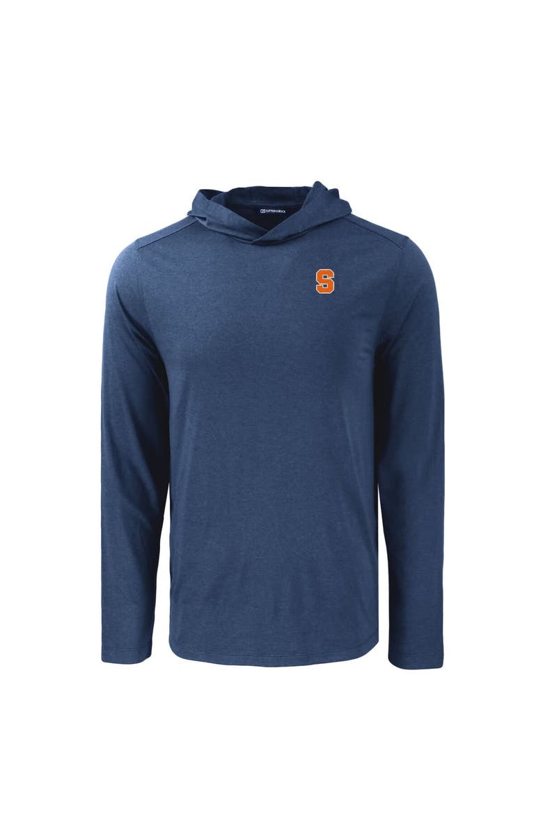 Cutter & Buck Men's Cutter & Buck Navy Syracuse Orange Coastline Epic Comfort Eco Recycled Long Sleeve Hoodie T-Shirt, Alternate, color, Navy