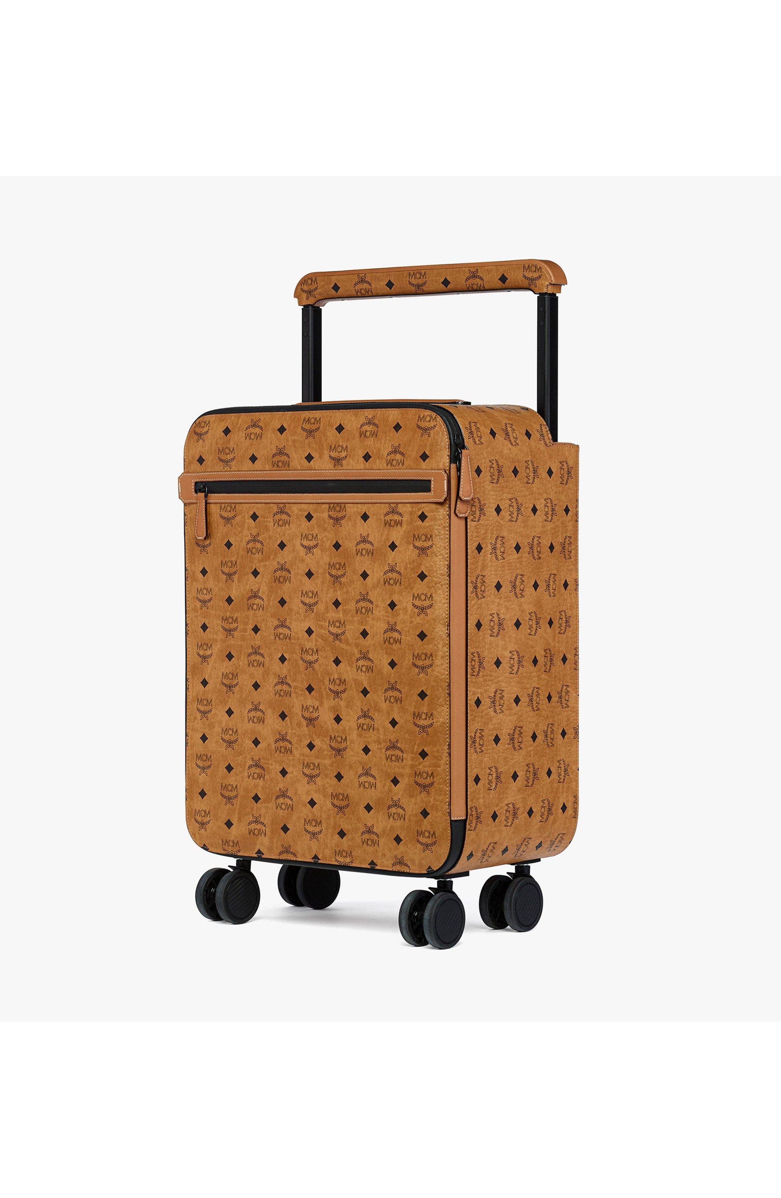 MCM Ottomar Cabin Trolley in Visetos, Alternate, color, Cognac