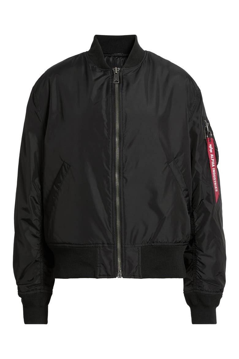 MA-1 Relaxed Flight Jacket, Main, color, BLACK
