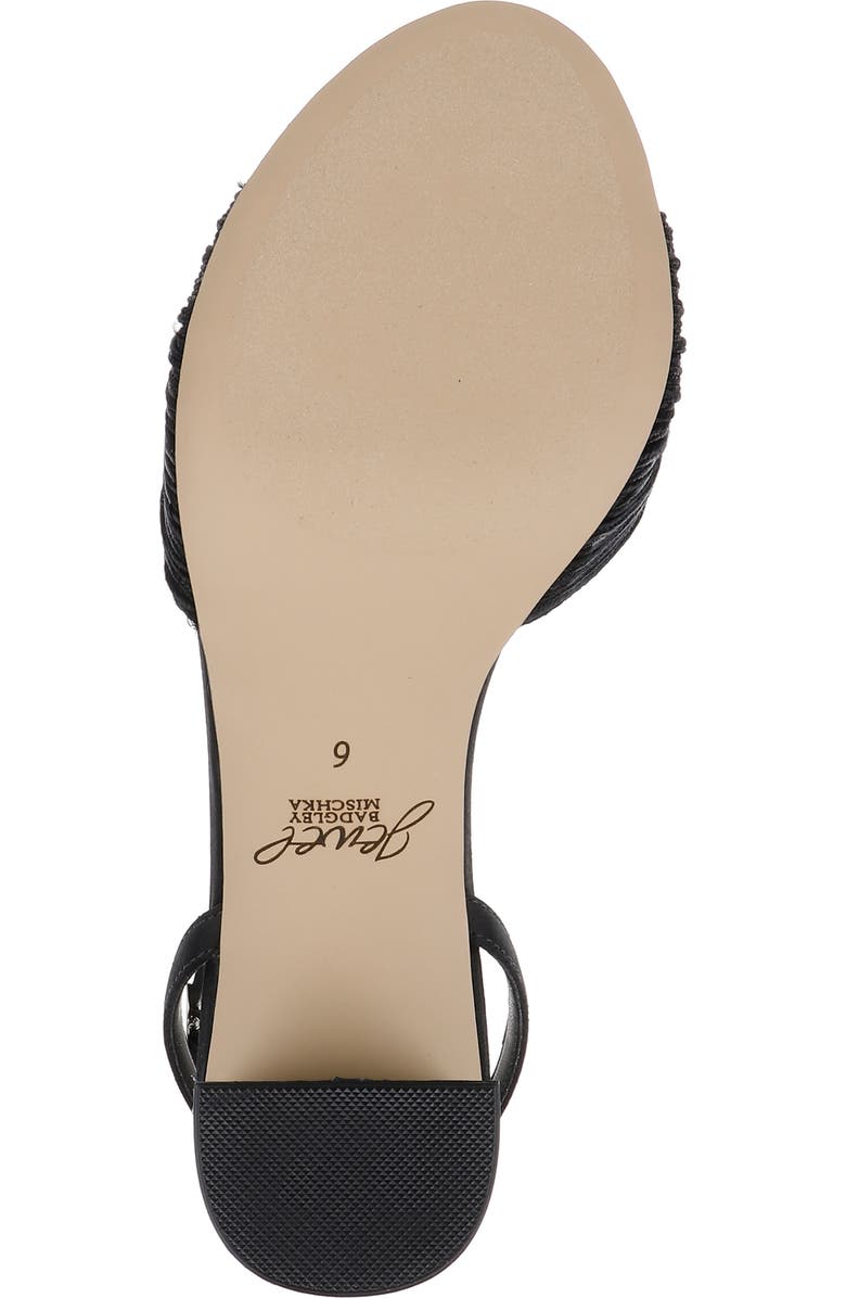 Jewel Badgley Mischka Pretty Ankle Strap Sandal, Alternate, color, Black Satin