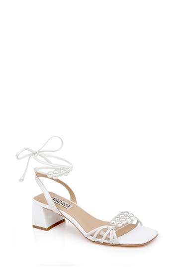 Badgley Mischka Collection Deja Ankle Wrap Sandal In White