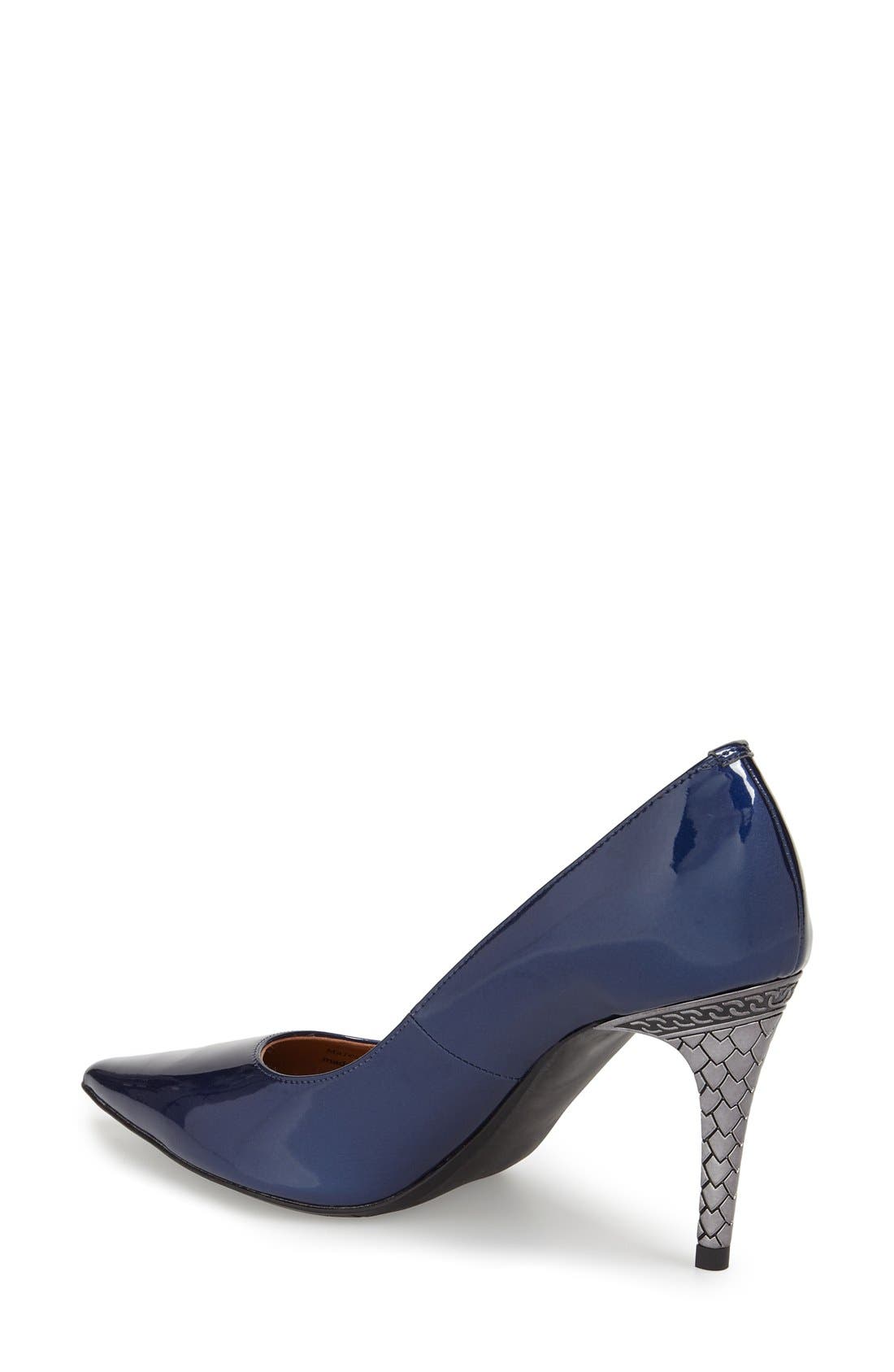 Maressa Pointed Toe Pump, Alternate, color, NAVY FAUX PATENT