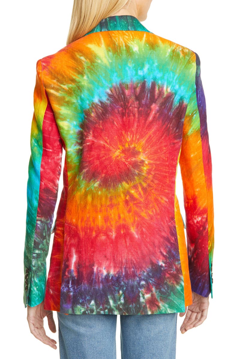 R13 Tie Dye Linen Boyfriend Blazer, Alternate, color, 