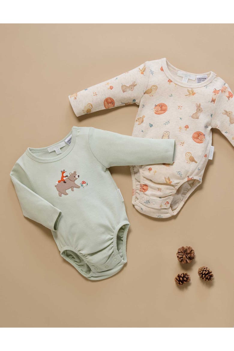 2 Pack Baby Bodysuit, Alternate, color, Woodland Print