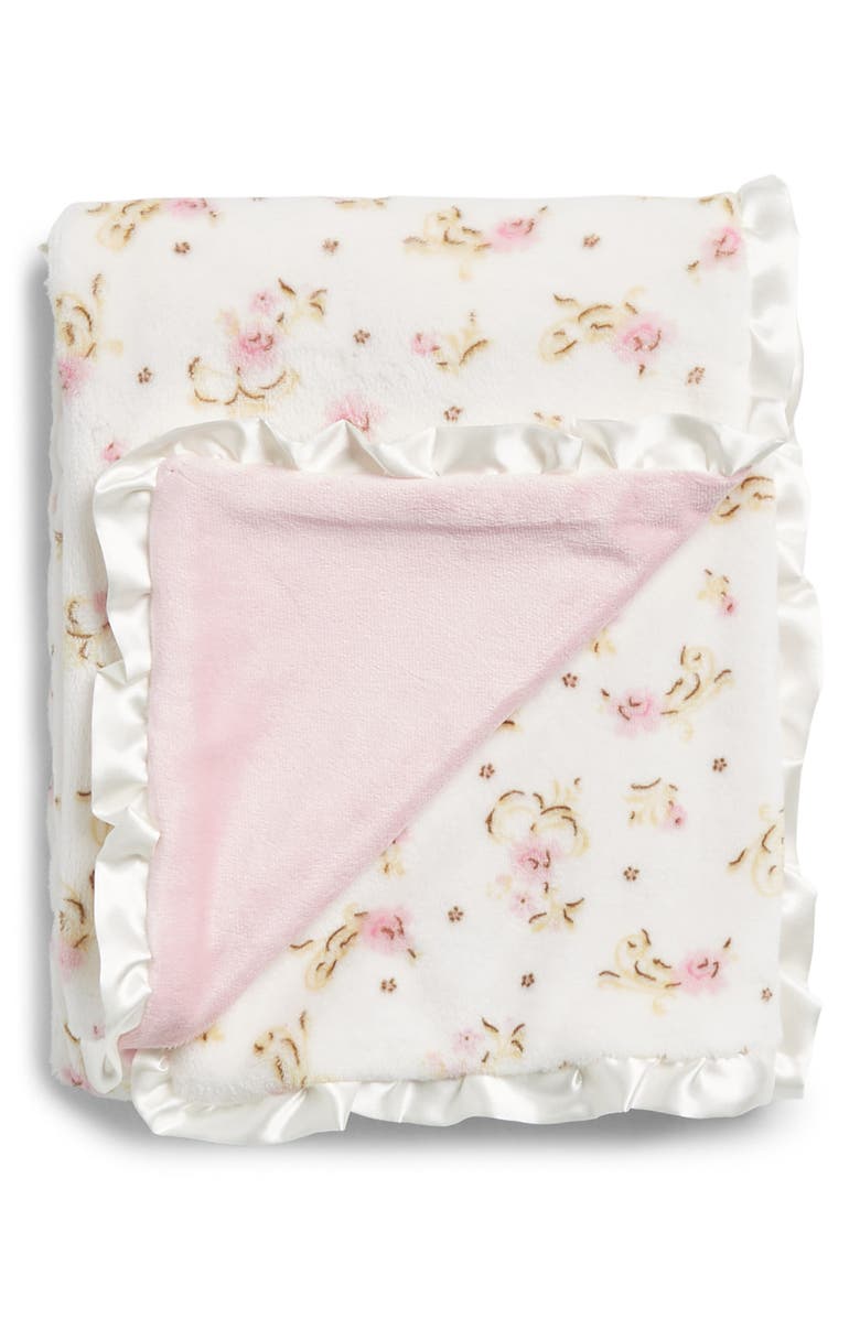 Little Me Flower Print Blanket, Main, color, Pink