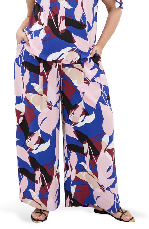Wild Fern Printed Wide Leg Pants