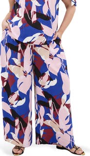 City Chic Wild Fern Printed Wide Leg Pants