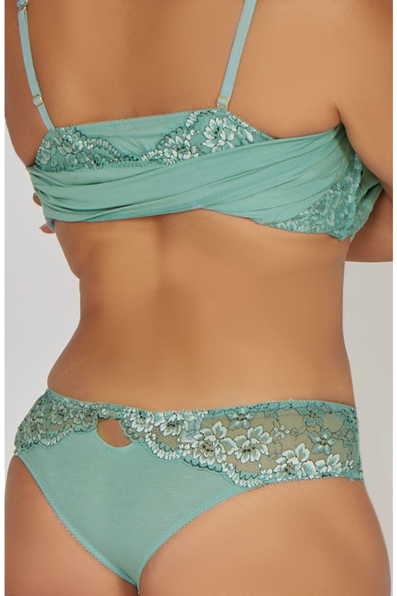 Lace Overlay Modal Cami and Brief Set, Alternate, color, Mint
