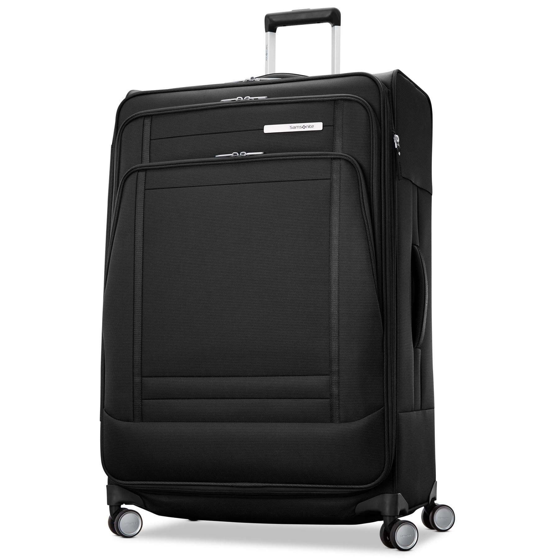 Samsonite UpLIFT Checked-Large 29-InchLightweight Softside Expandable Spinner, Main, color, Black