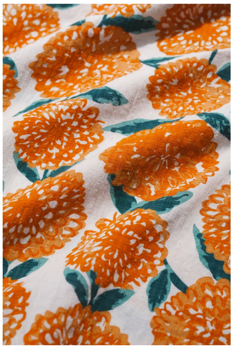 Streamlet Floral Print Cotton Blend Top, Alternate, color, PAINTED MARIGOLD CHALK