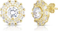 SPHERA MILANO Cubic Zirconia Double Halo Stud Earrings