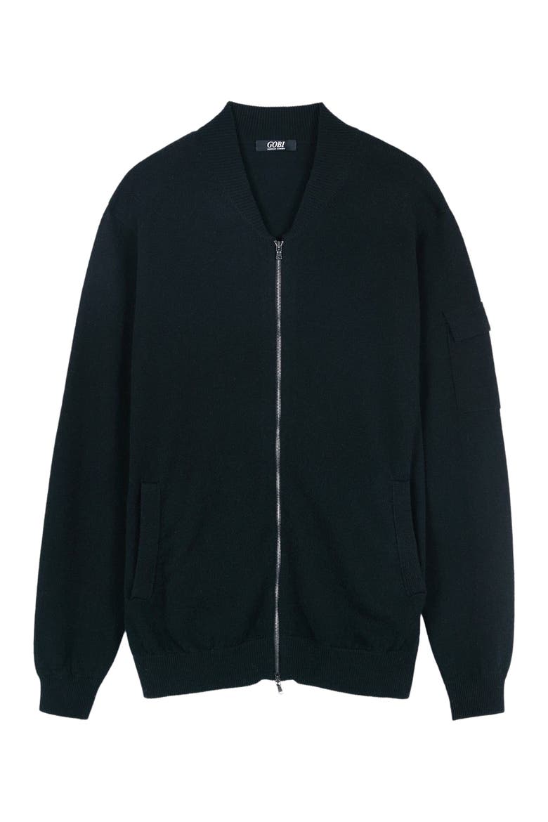 Cashmere Bomber, Alternate, color, black