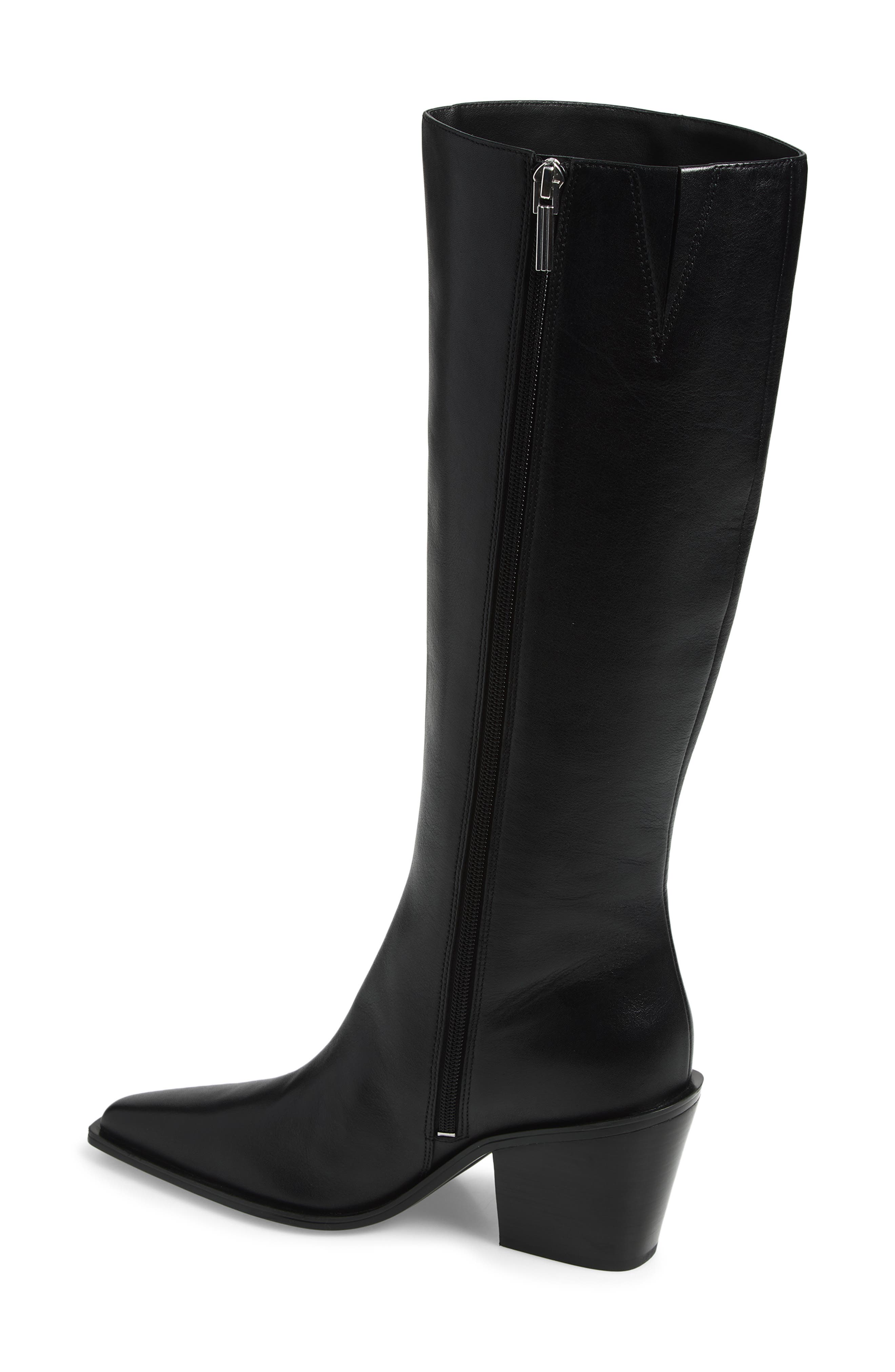 Newbury Leather Knee High Boot, Alternate, color, BLACK