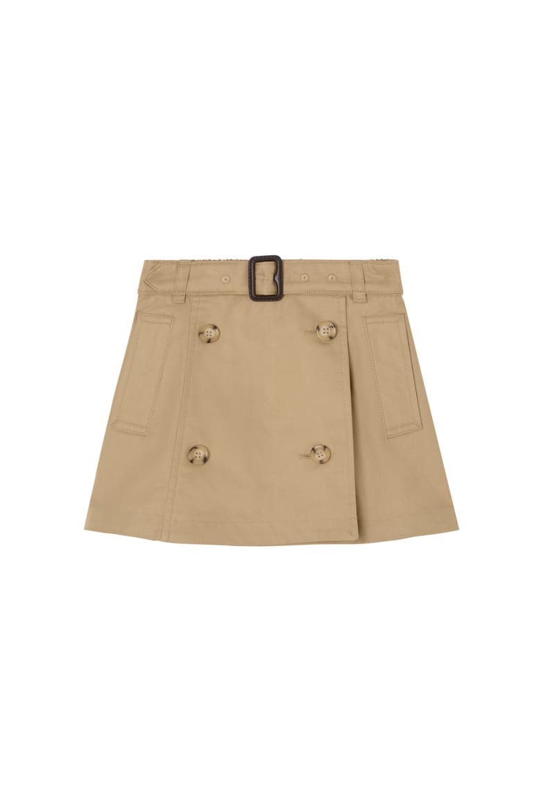 Girls' Cotton Trench Skirt, Main, color, Sand beige