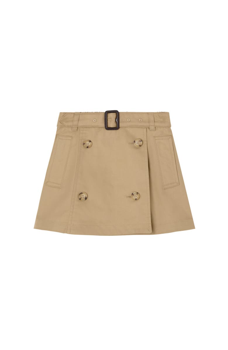 Burberry Cotton Trench Skirt, Main, color, Sand Beige