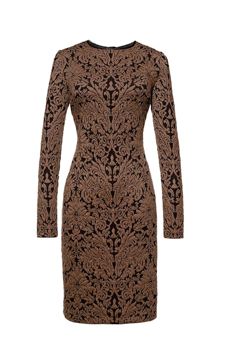 Vince Camuto Long Sleeve Jacquard Sheath Dress, Alternate, color, 