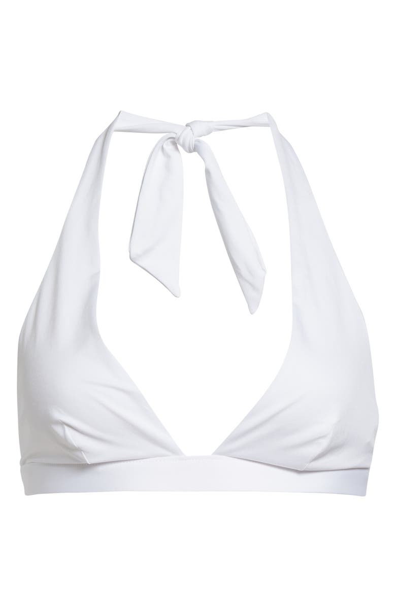 Max Mara Jersey Halter Bikini Top, Alternate, color, White
