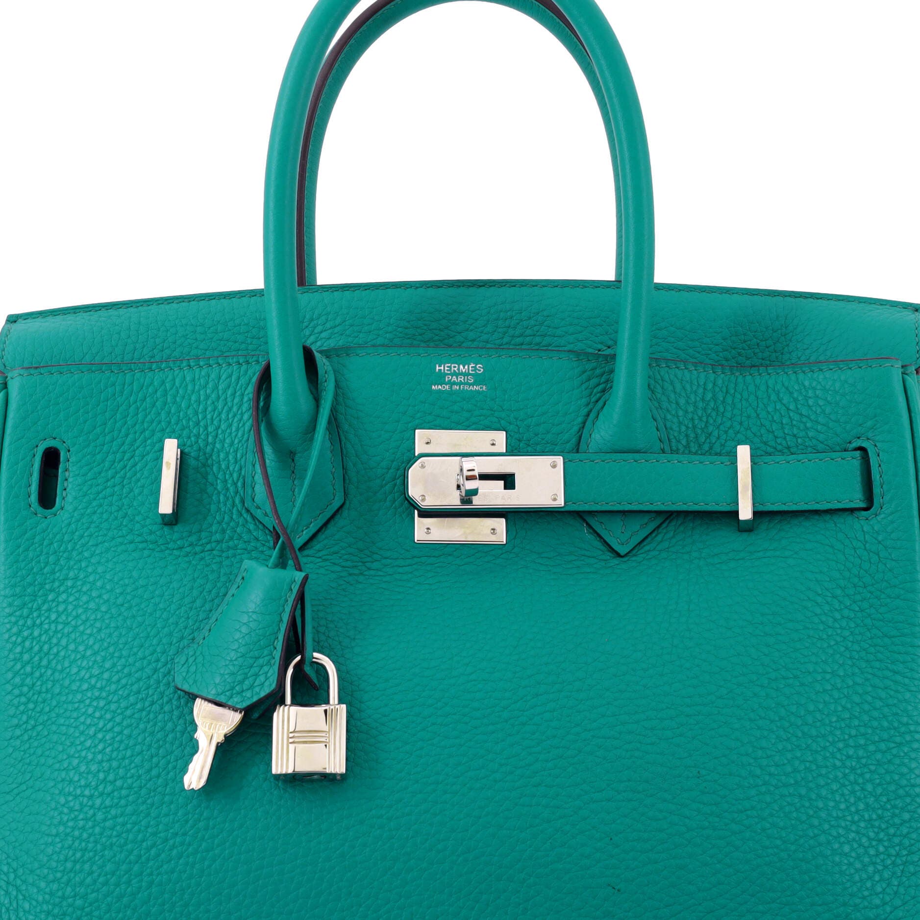 Pre-Owned Hermes Birkin Handbag Blue Clemence with Palladium Hardware 30, Alternate, color, 