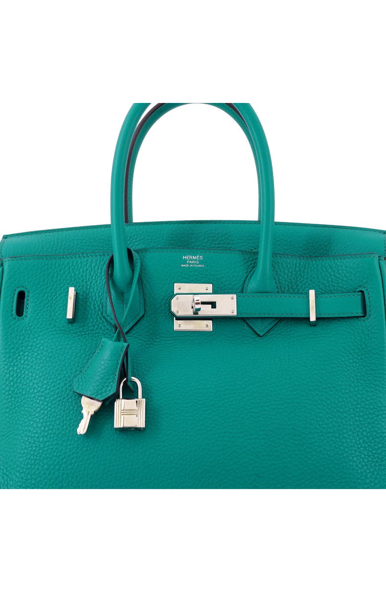 Pre-Owned Hermes Birkin Handbag Blue Clemence with Palladium Hardware 30, Alternate, color, Bleu Paon