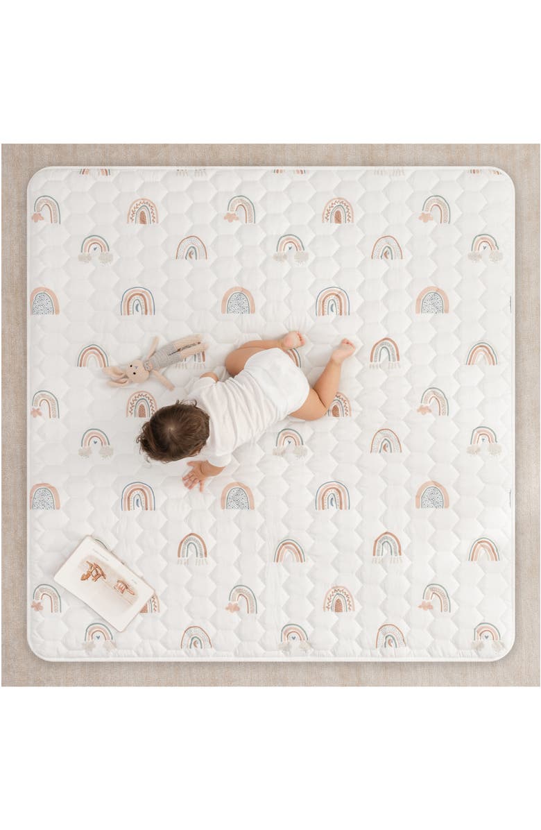 Comfy Cubs Premium Play Mat with Non-Slip Bottom, Square 56x56, Main, color, Rainbow