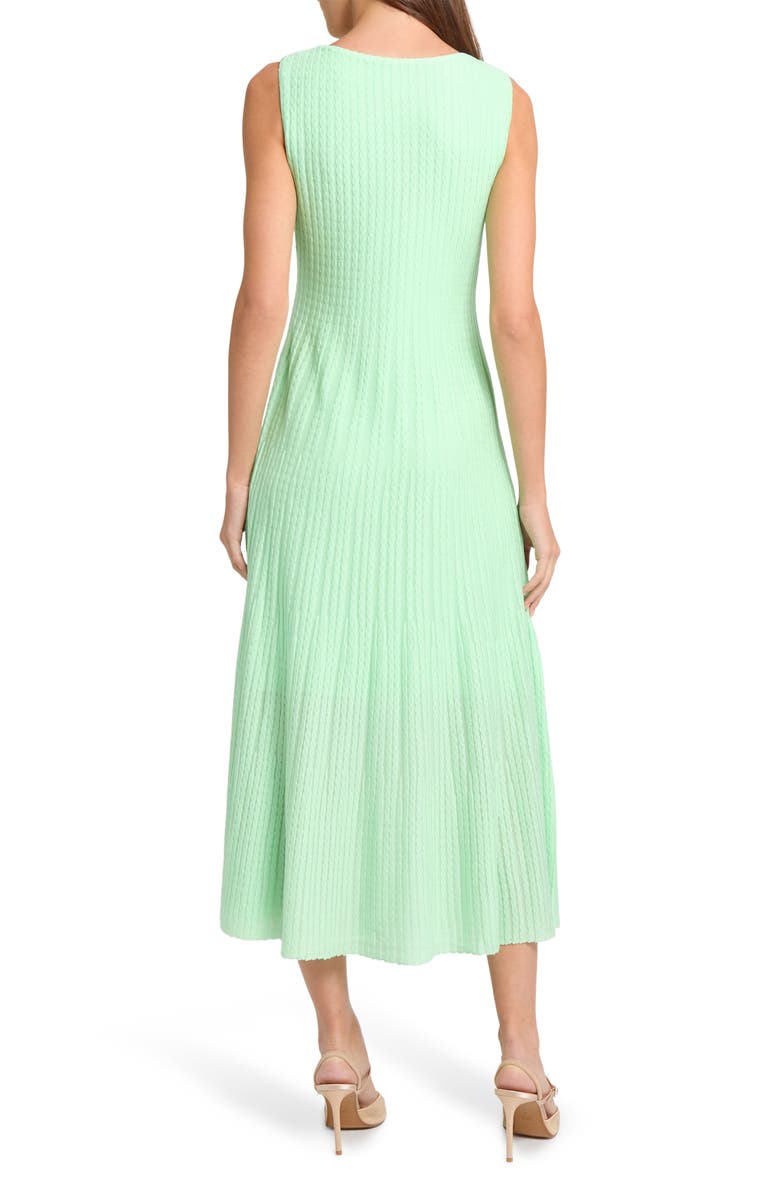 Misook Cable Knit A-Line Dress, Alternate, color, Paradise Green