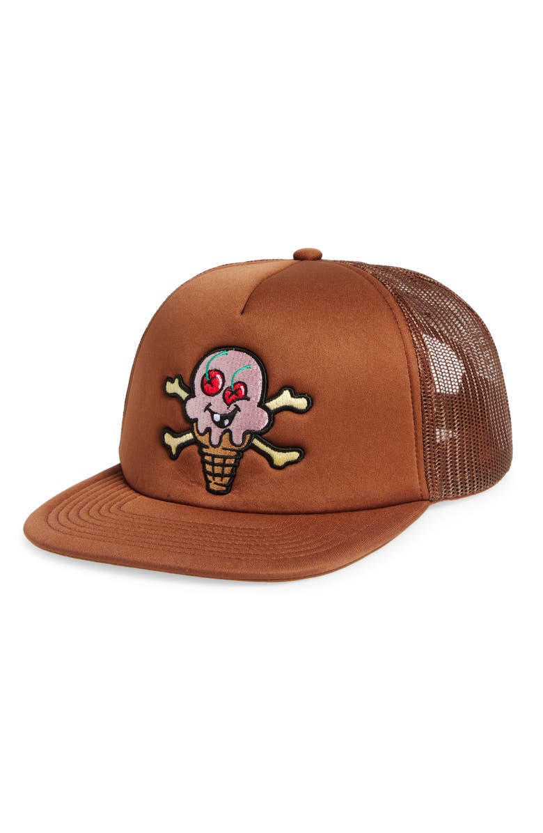 ICECREAM Cones 'n' Bones Trucker Hat, Main, color, Brunette