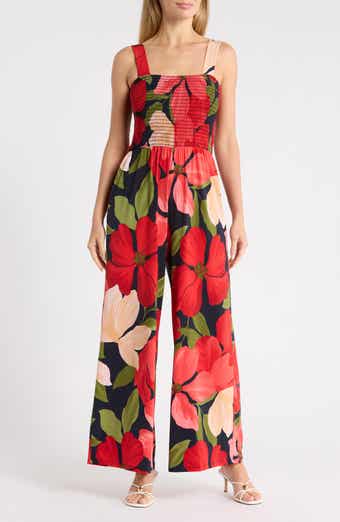 Smocked Wide Leg Jumpsuit
